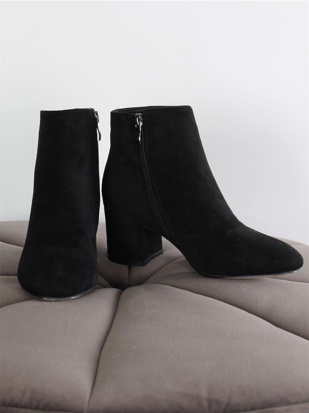 Dina - Camelfarvet støvletter i ruskindslook